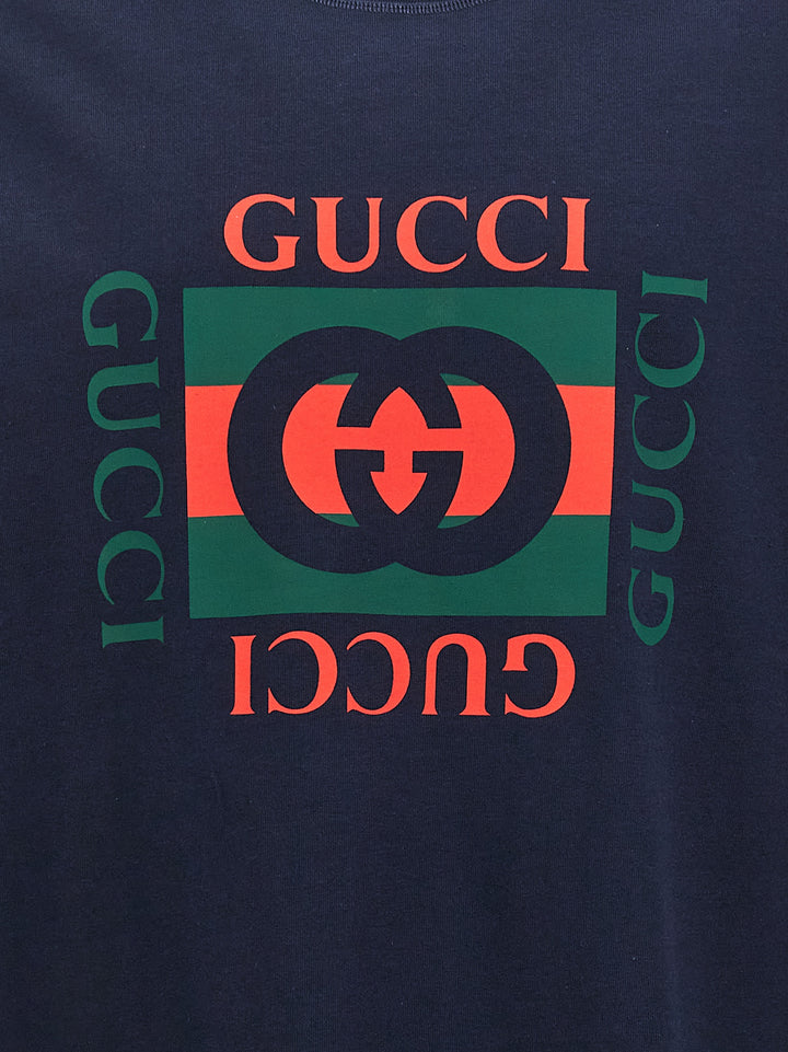 Gucci Logo Print T-shirt - Blue | 3eac8e1ed9d605600f4fac0d3e52fe9b0bf52ec6