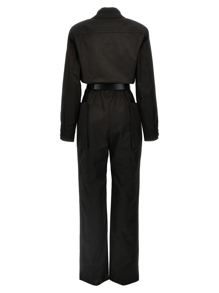 One-Piece Belt Twill Suit Jewelry Black