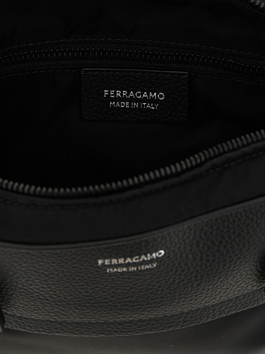 Ferragamo Twins Nylon Crossbody Bags - Black | b82e9ce277e9adaf304496b3779a6f8dfbf81ec1