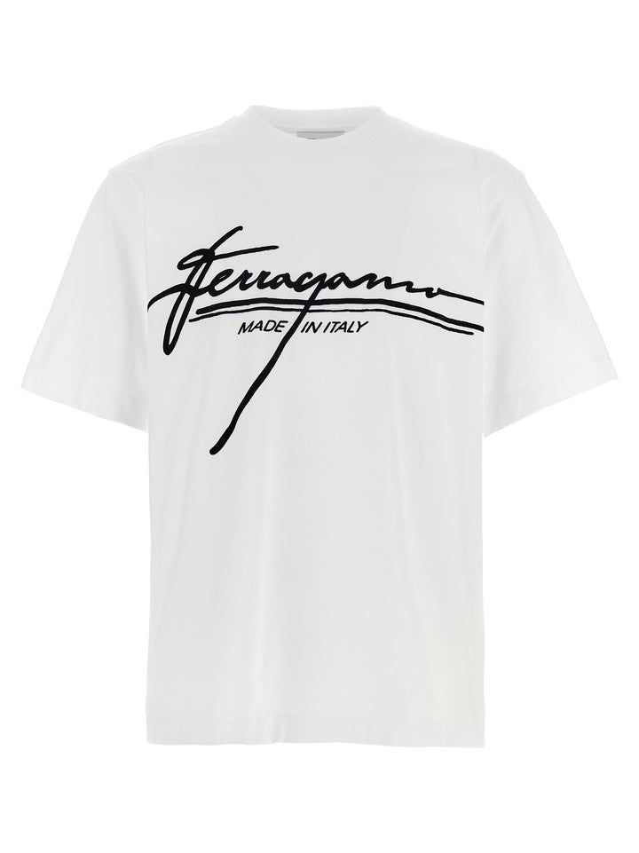 Ferragamo Firma T-shirt - White/Black | 631d07fa901abf5a5825b8356d1f975334c70341