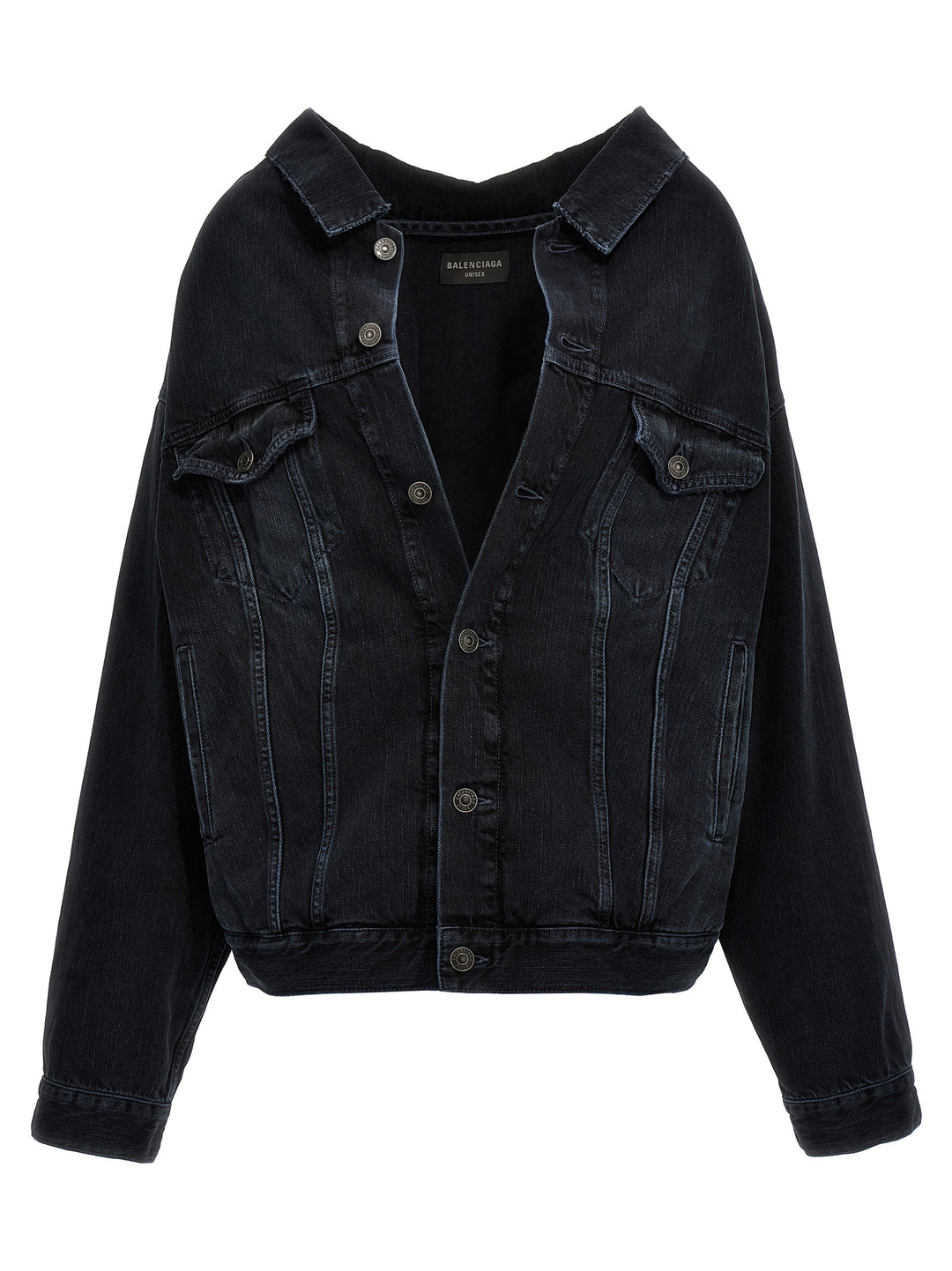 Off-Shoulder Denim Jacket Casual Jackets, Parka Blue