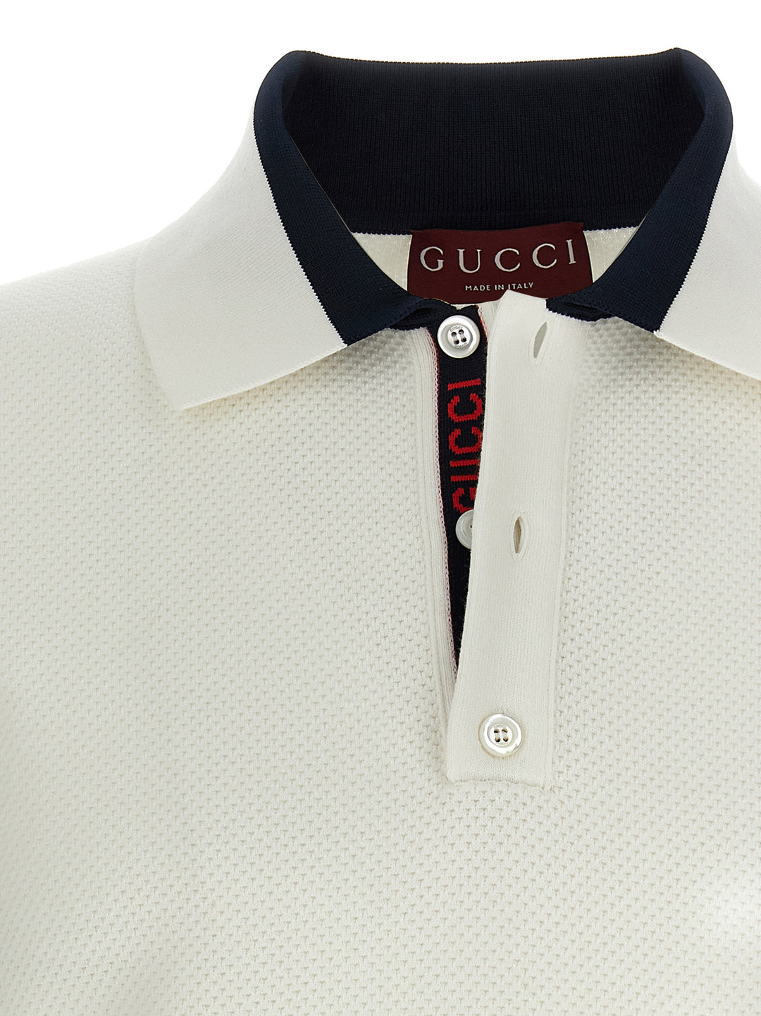 Gucci Gucci Intarsia  Shirt Polo - White/Black | a35ae6bd91514118e55fb2b9bda80e82766c4097