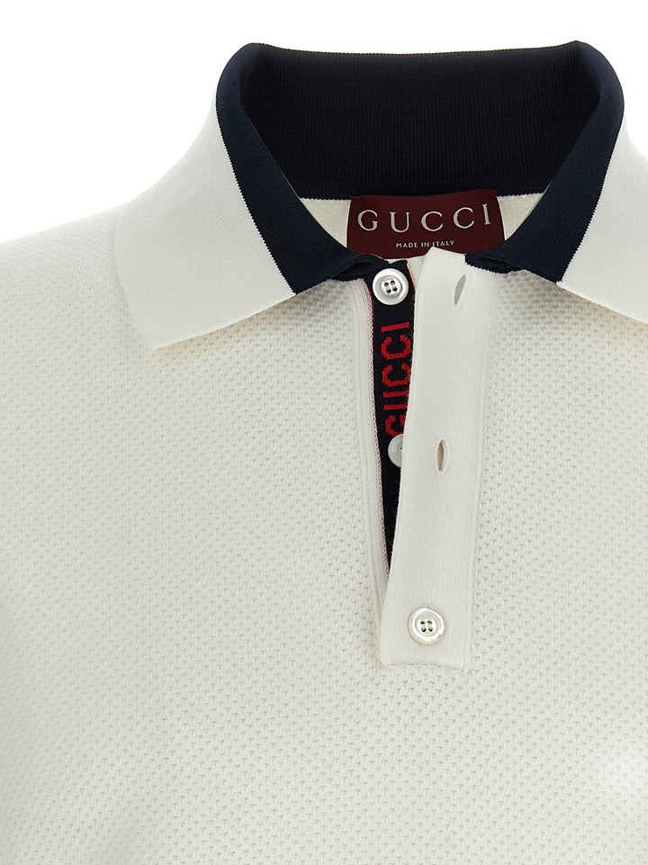 Gucci Gucci Intarsia  Shirt Polo - White/Black | a35ae6bd91514118e55fb2b9bda80e82766c4097