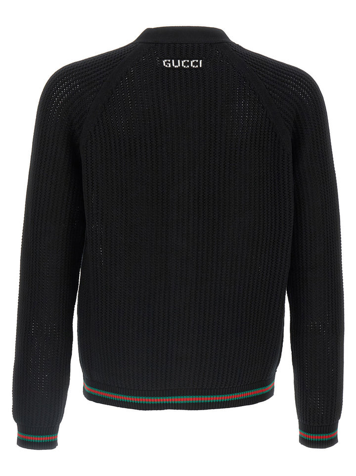 Gucci Web Ribbon Cardigan Sweaters and Cardigans - Black | 2a52763ccbd8bd008769e37176fbb2ed5c48204a