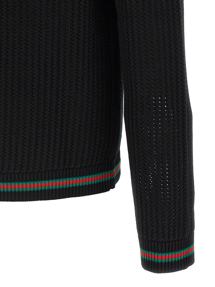 Gucci Web Ribbon Cardigan Sweaters and Cardigans - Black | f397f65f2647d965c0ae7b81c5386b2b507bf1de