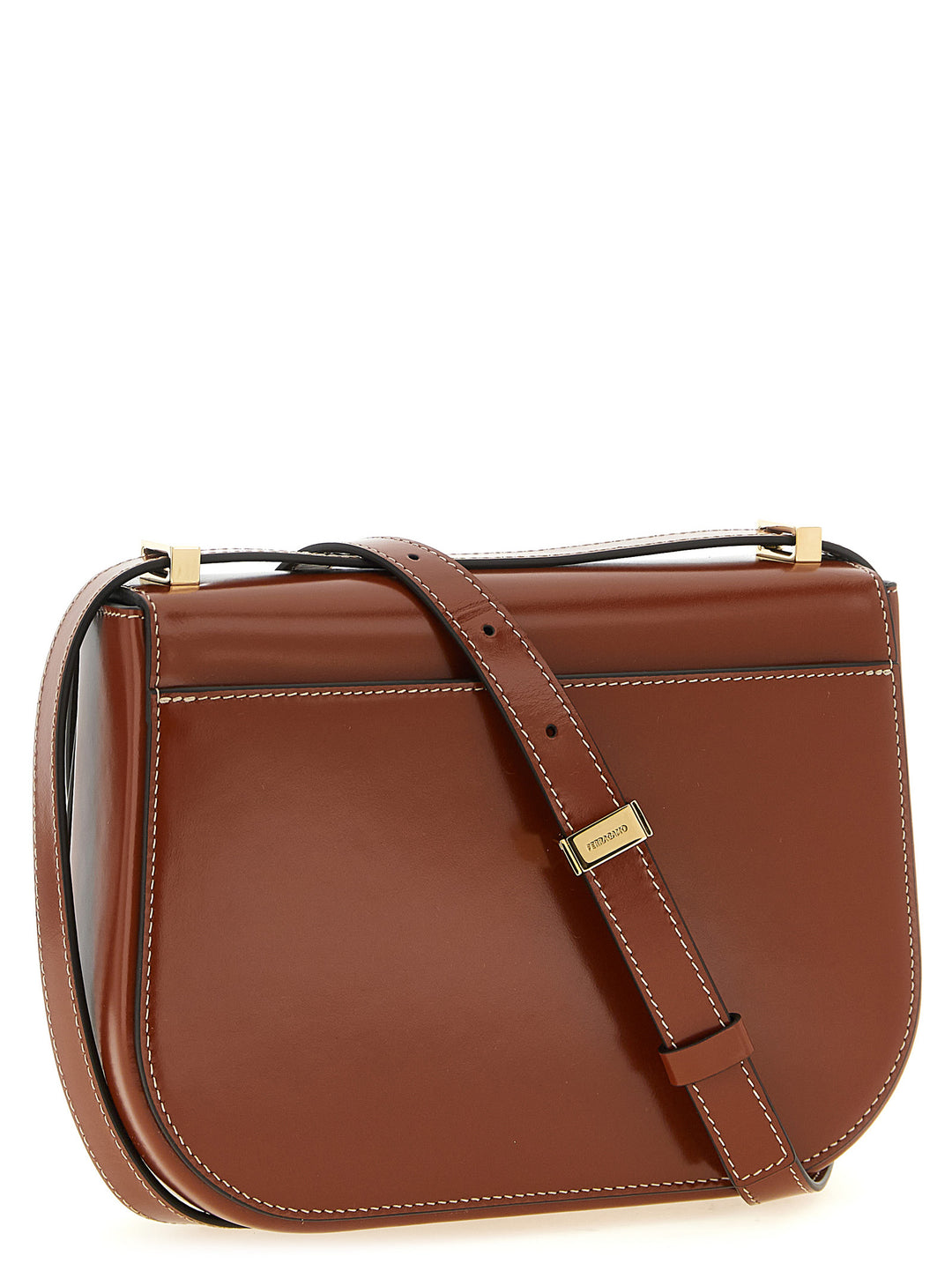 Ferragamo Double Gancini Crossbody Bags - Brown | b8478b747c15ec12dc334563e97b44beaab20b1a