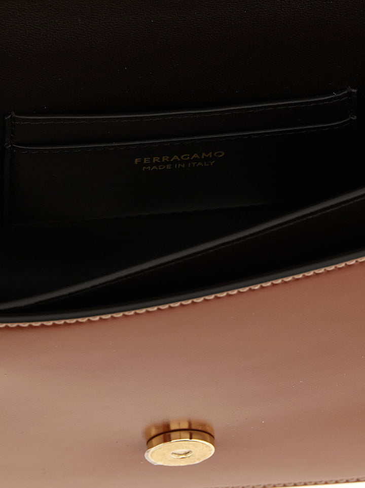 Ferragamo Double Gancini Crossbody Bags - Brown | 9c532d25dff4452205ae85f5ee130396d35967fd