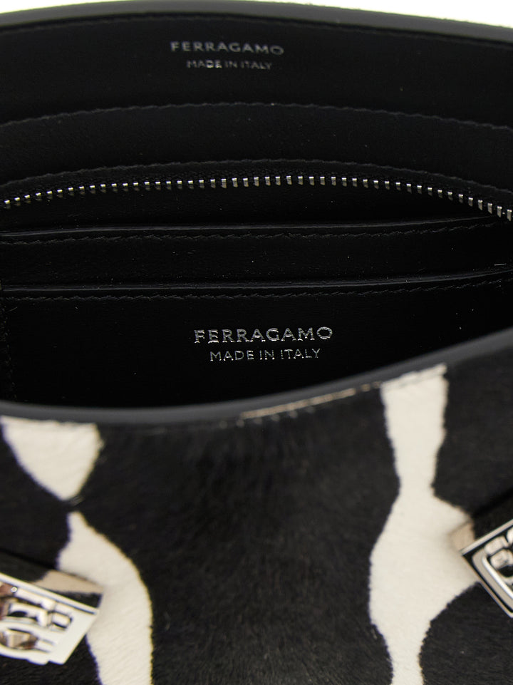 Ferragamo Hug Cb E/W Clutch - White/Black | f8831255cdf4b2f8cedbfd374b091e49573e0095