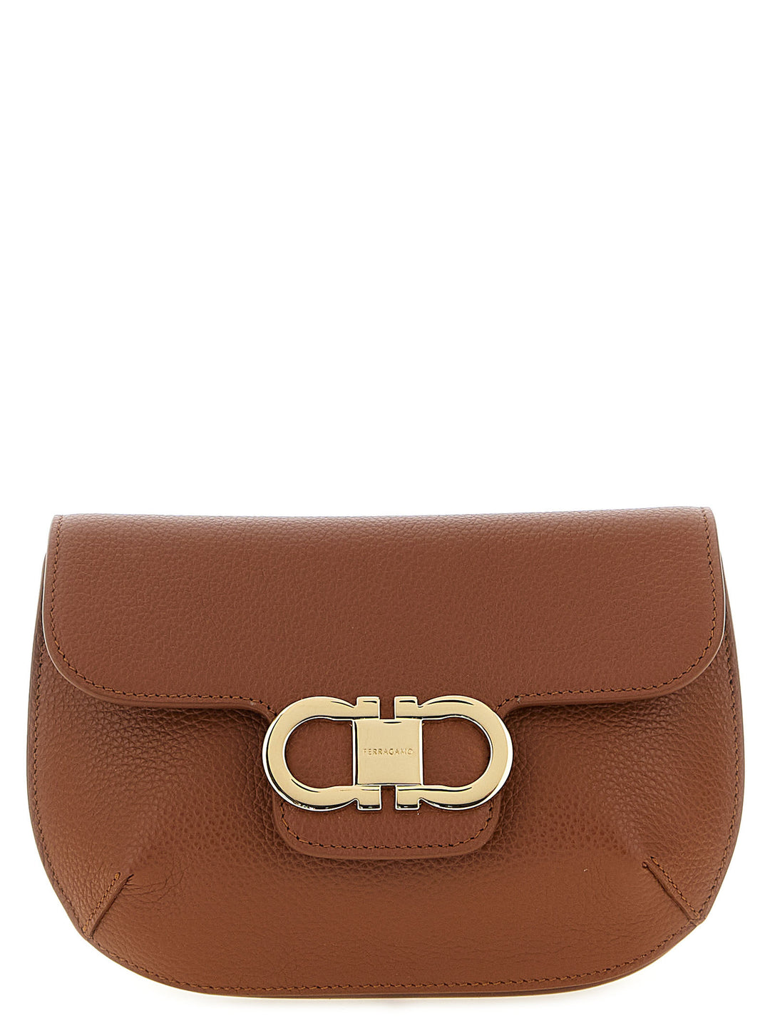 Ferragamo Double Gancini Crossbody Bags - Brown | 3bac4d696e8fe18a8ff2c620de94b4d15446361d