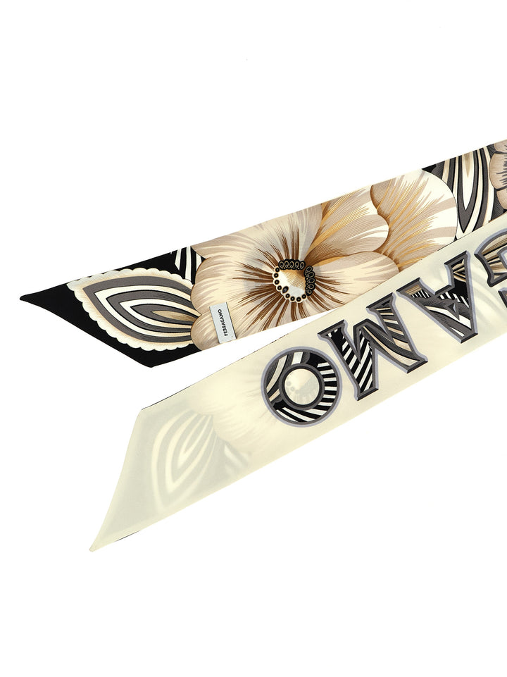 Ferragamo Brezza Scarves and Foulards - White/Black | f47b36c441afc2e4af718972b46798058d444733