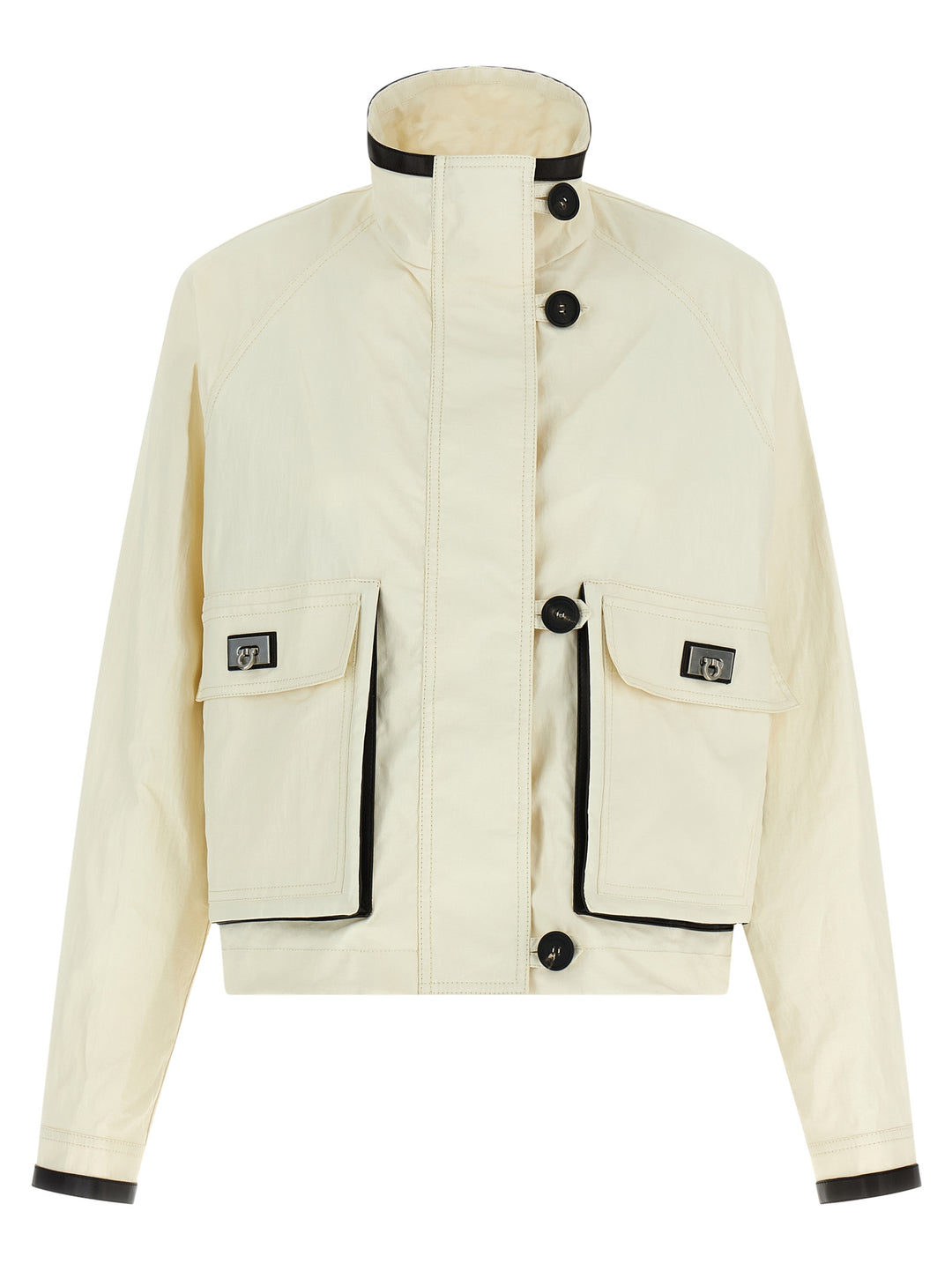 Ferragamo Tech Linen Jacket Puffer Jackets - White | f5fa01b94e3615c86a533eb15f44a7a5303e11b4