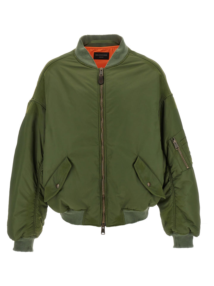 Off Shoulder Casual Jackets, Parka Green