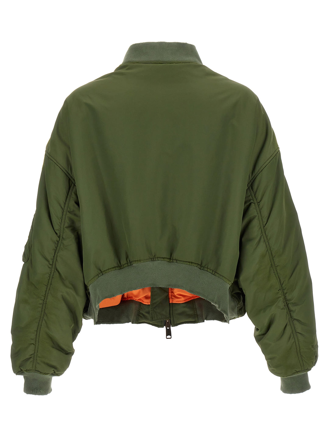 Off Shoulder Casual Jackets, Parka Green