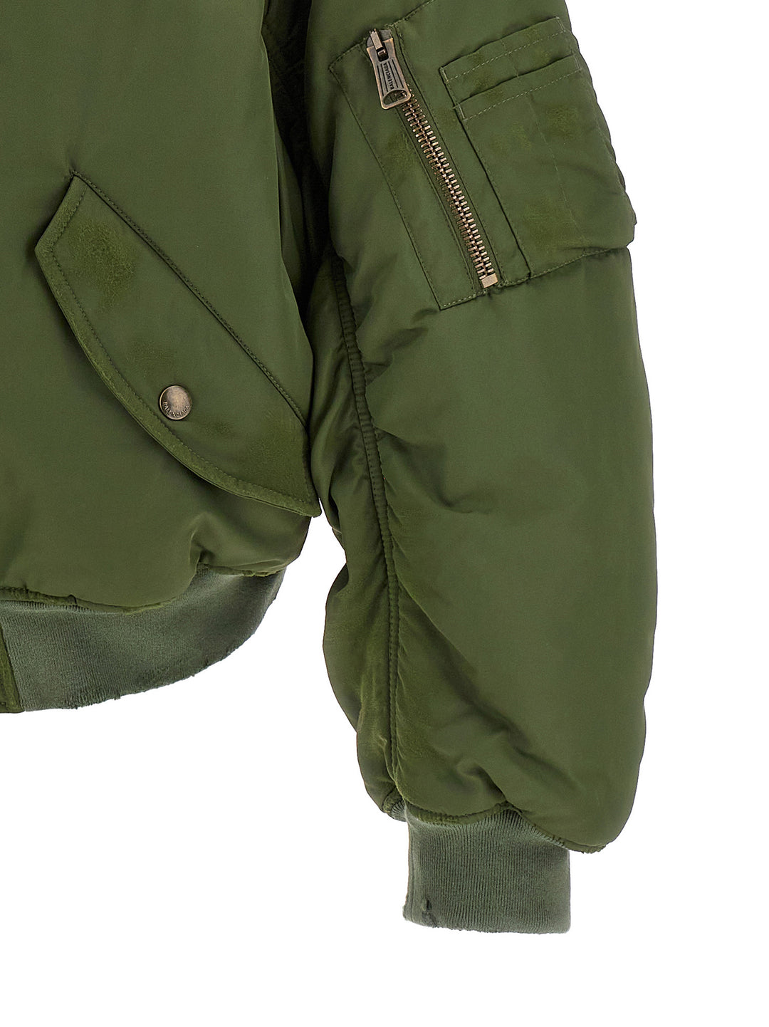 Off Shoulder Casual Jackets, Parka Green