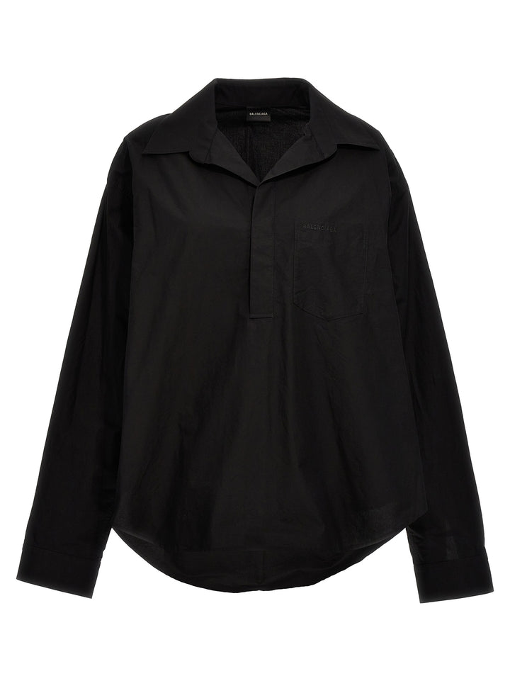 Crumpled Effect Shirt Shirt, Blouse Black