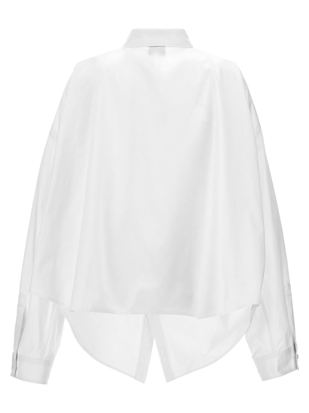 Asymmetric Shirt With Logo Embroidery Shirt, Blouse White