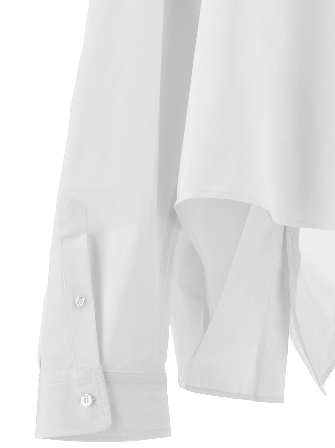 Asymmetric Shirt With Logo Embroidery Shirt, Blouse White