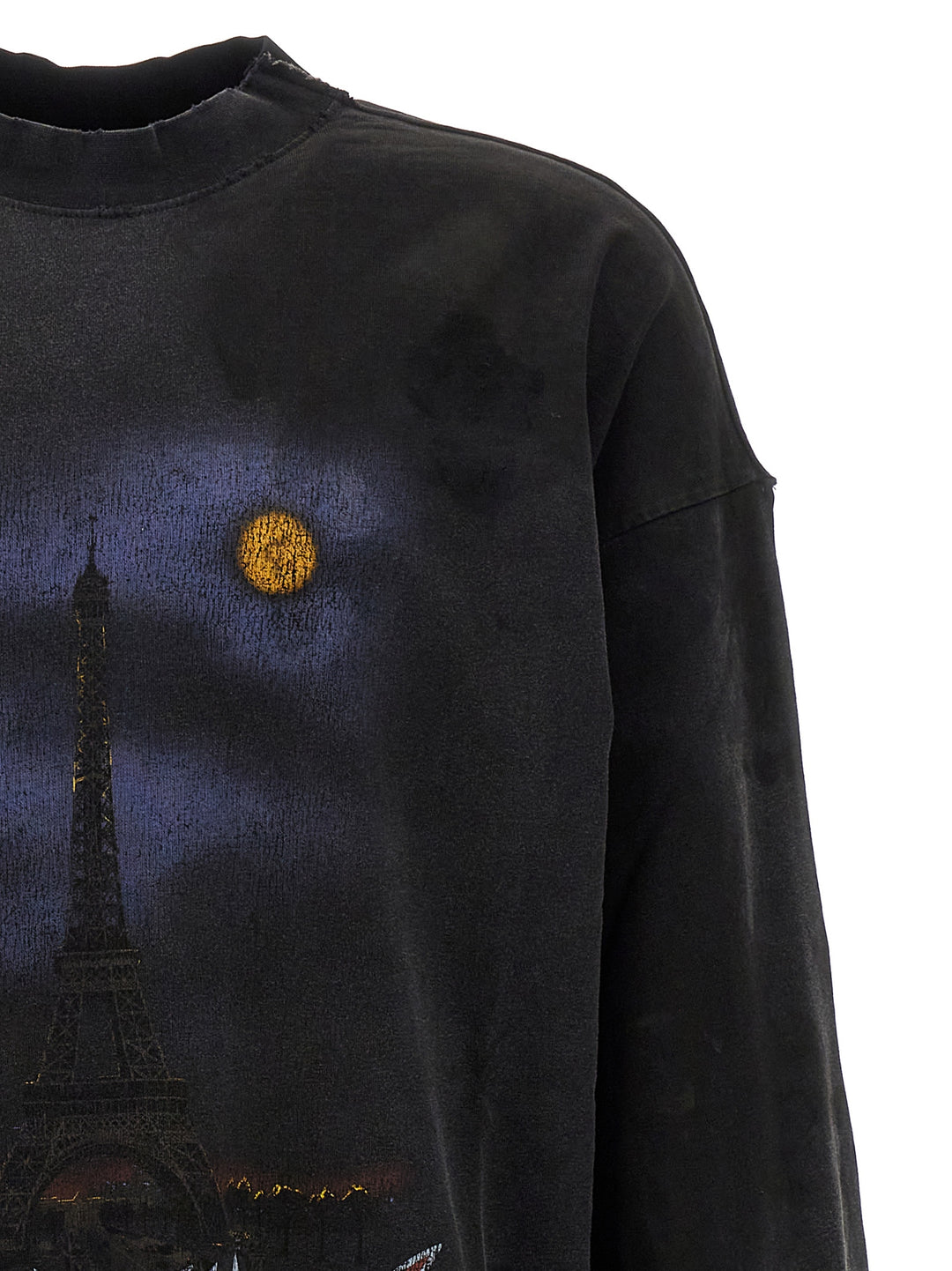 Double Front Paris Moon T-Shirt Black