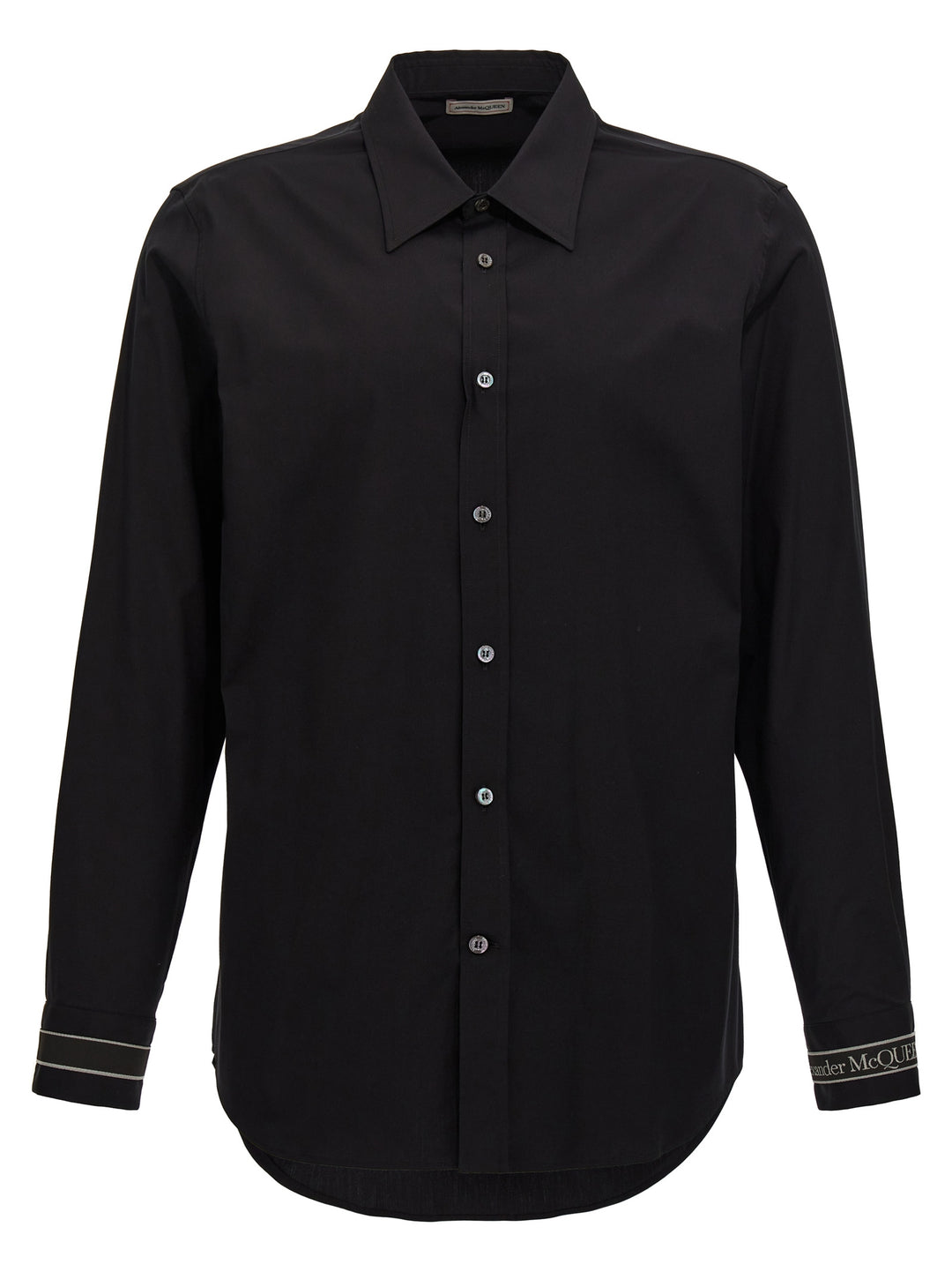 Logo Tape Shirt Shirt, Blouse Black