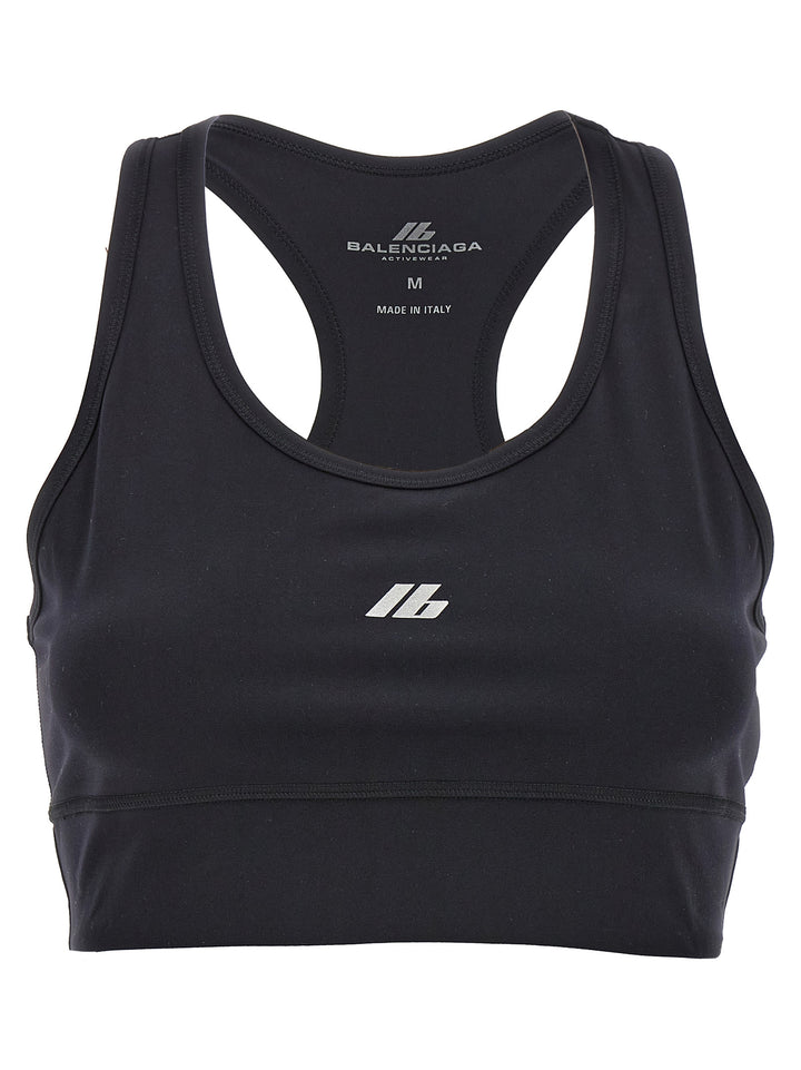 Sporty Reflective Logo Top Tops Black