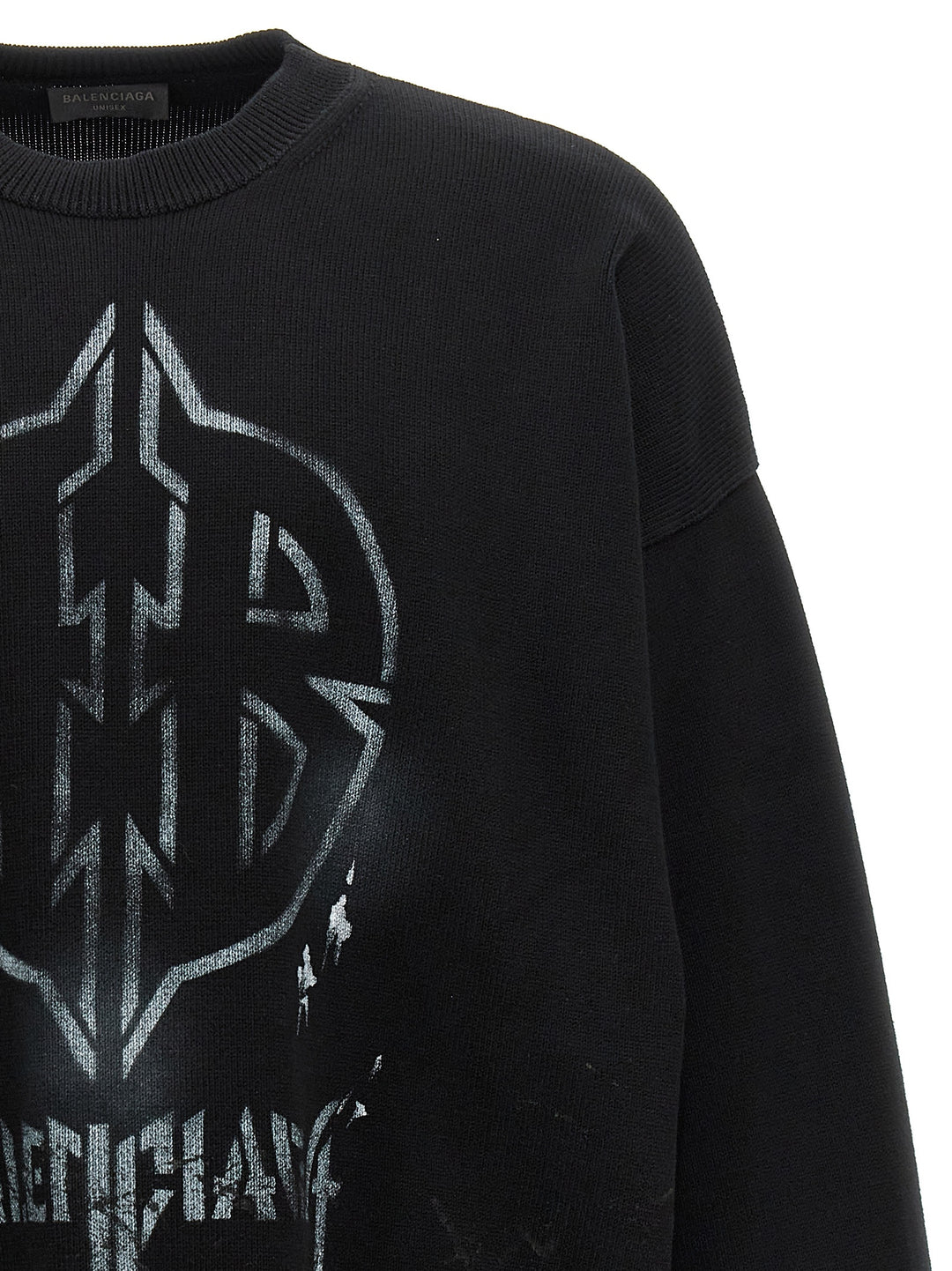 Logo Sweater Sweater, Cardigans White/Black