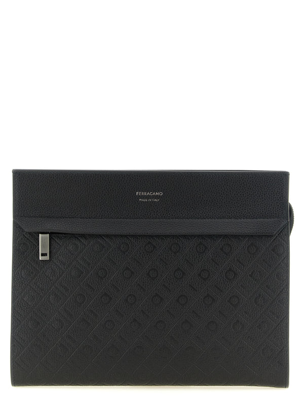 Ferragamo Monogram Clutch Black