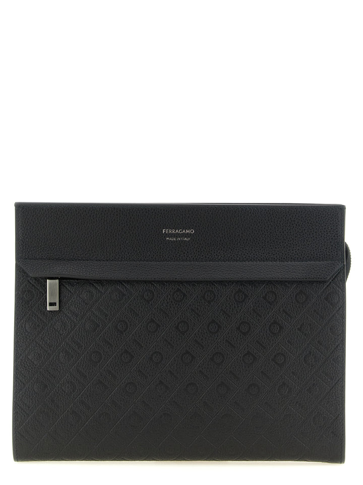 Ferragamo Ferragamo Monogram Clutch - Black | 02fd74b176a1e216efa6af27f8023b7a3292f5c3