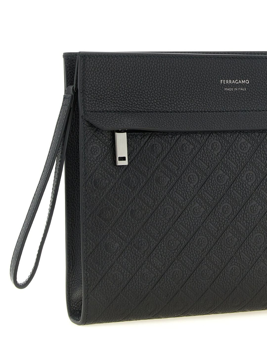Ferragamo Ferragamo Monogram Clutch - Black | 7444a86bd9050fead29e71664862dbcd89fce1a9