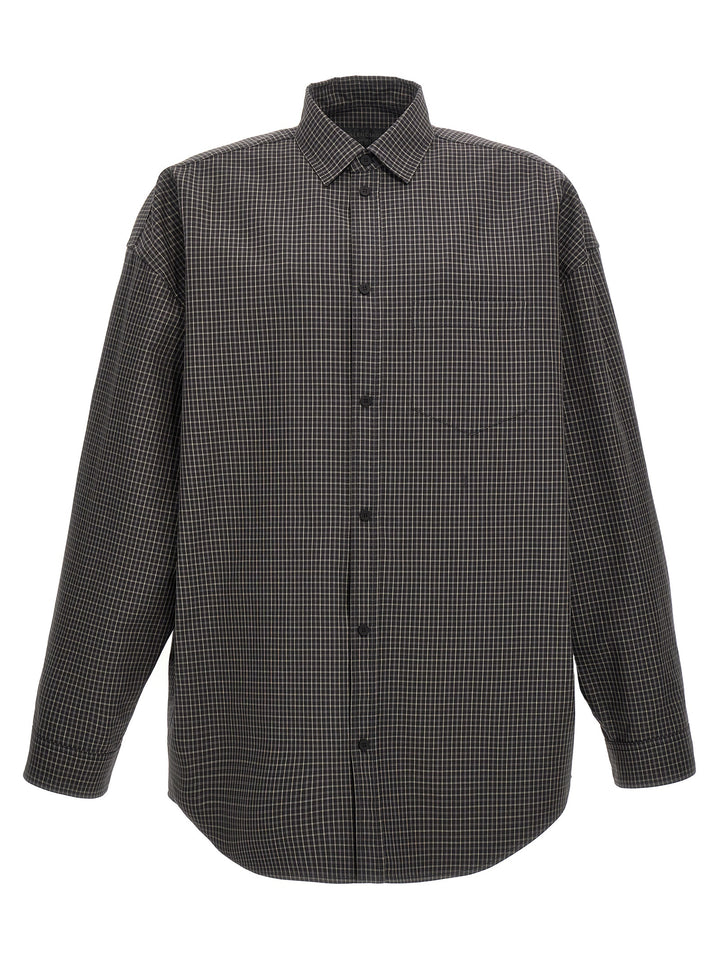 Checkered Overshirt Shirt, Blouse Black