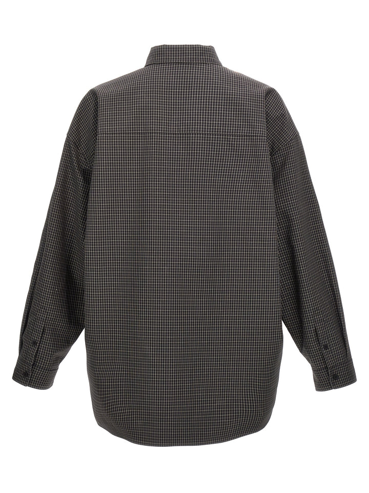 Checkered Overshirt Shirt, Blouse Black