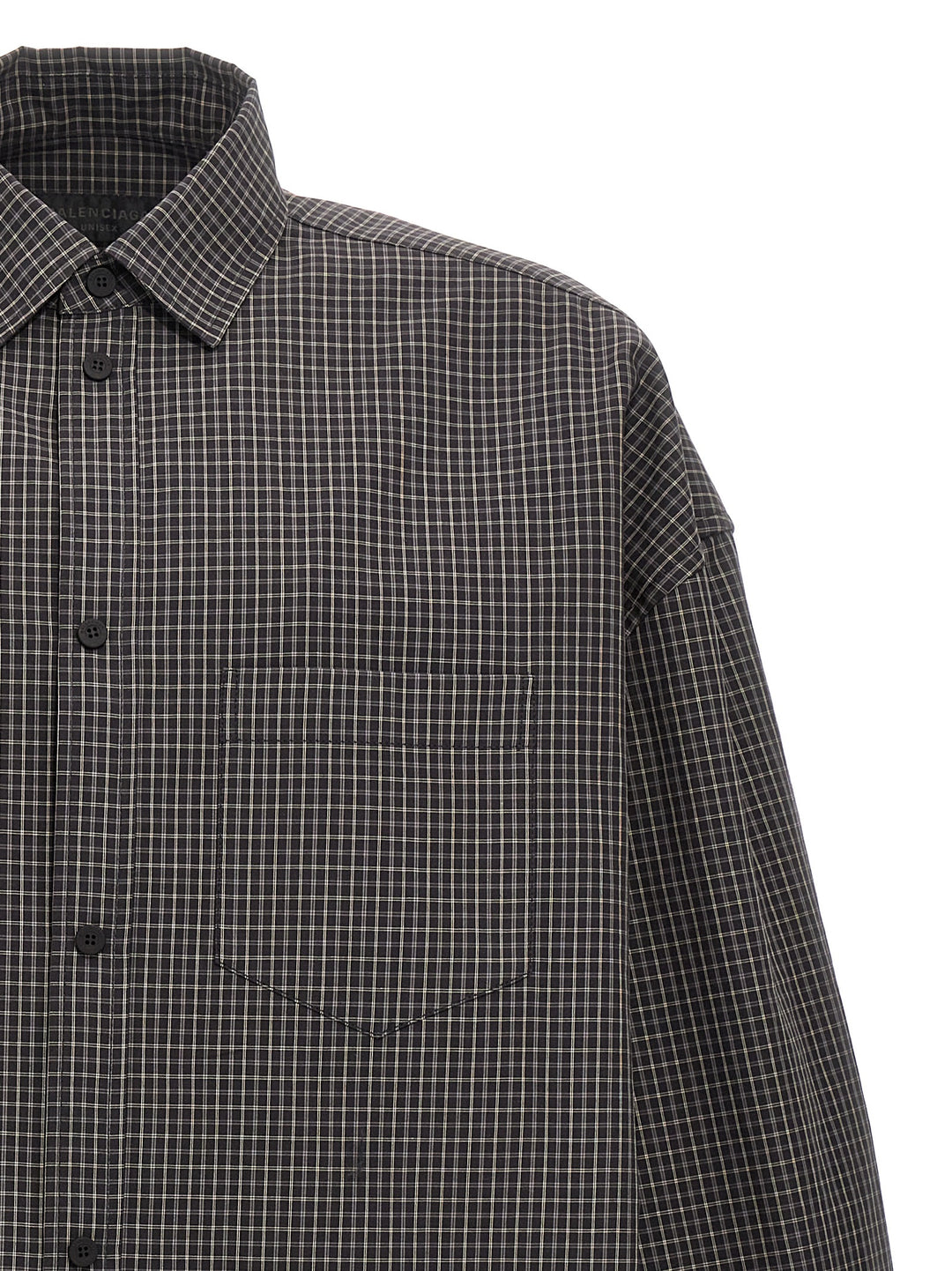 Checkered Overshirt Shirt, Blouse Black