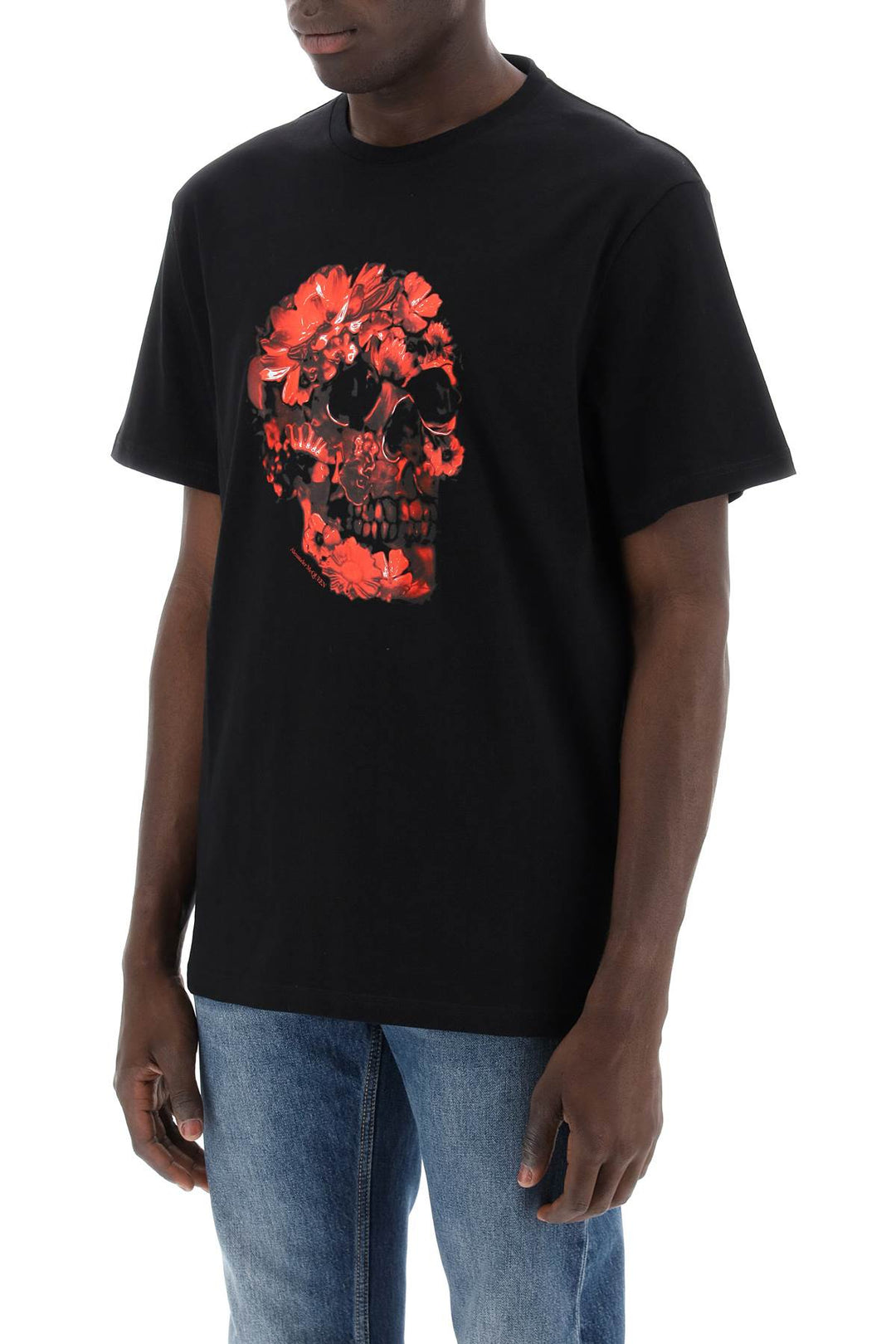 T Shirt Con Stampa Wax Flower Skull