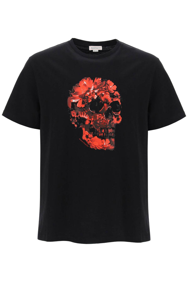 T Shirt Con Stampa Wax Flower Skull