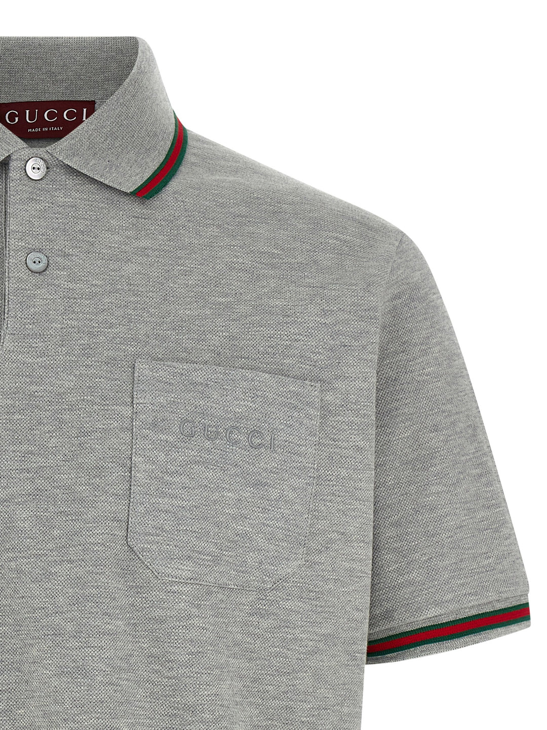 Gucci Nastro Web Polo - Gray | ce068521edd5298f246688d82a9e0d019139694f