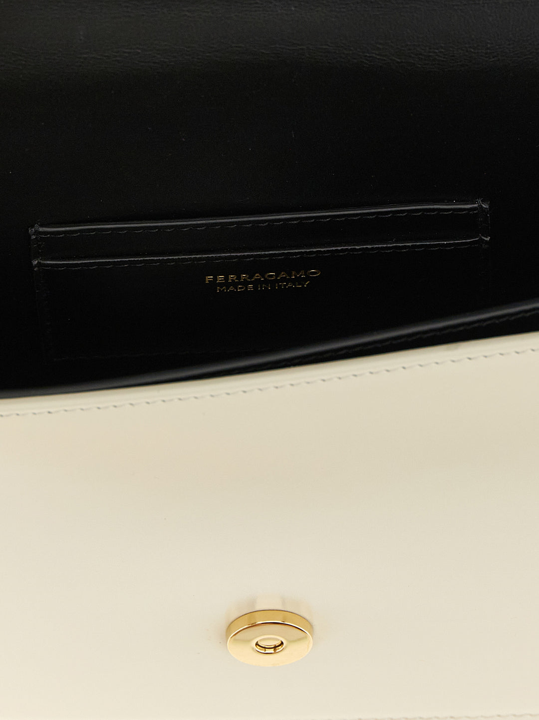 Ferragamo North-South Double Gancini (Xs) Crossbody Bags - White/Black | bfece5372a9d83fc1224d224052e0a22ec5a6a76
