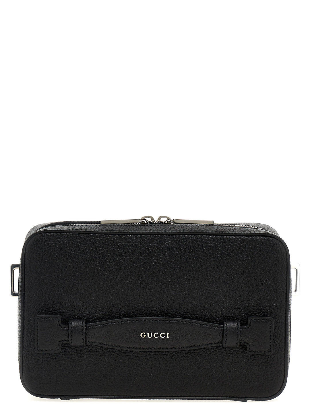 Gucci Logo Leather Shoulder Strap Crossbody Bags - Black | 308094398b447ba1d567da085fa44666afa0a333