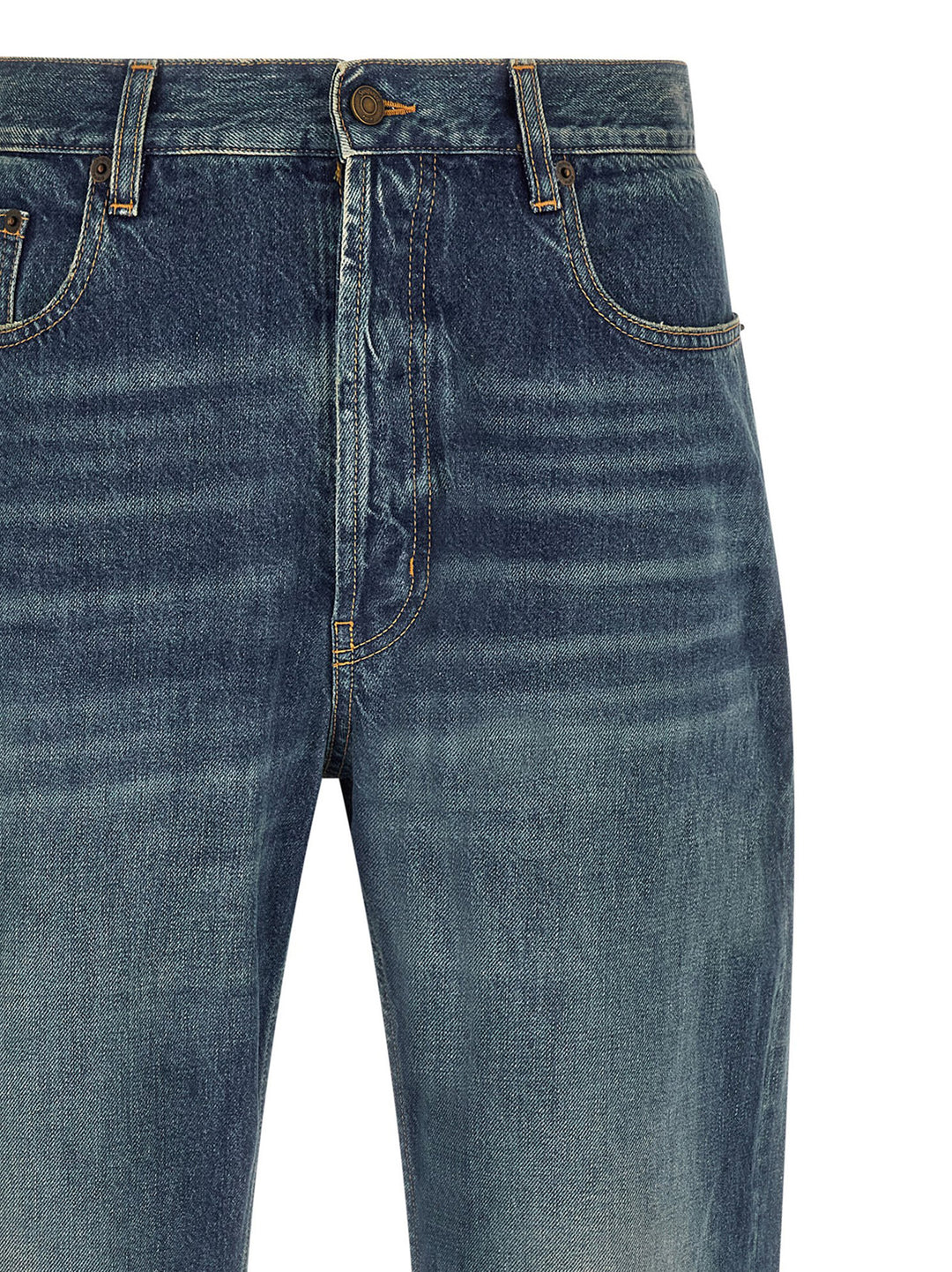 Saint Laurent Straight Leg Jeans - Blue | 829dc734d01e917356215c65327d7cc8609e0850