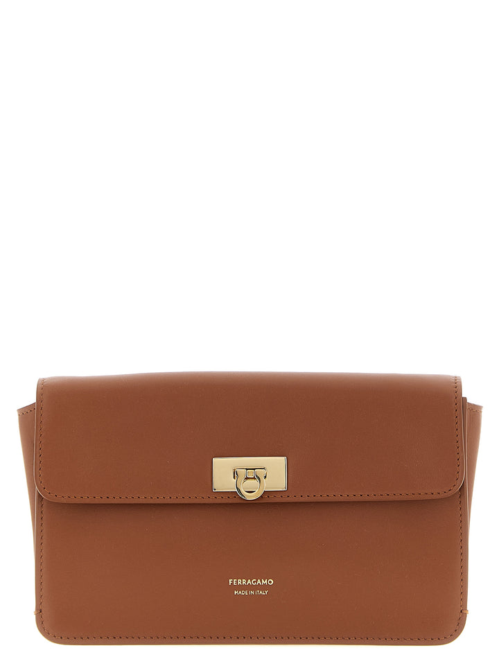 Ferragamo Harley Clutch - Brown | ae44b03e1f7a06e76976928076af467eb7521c1a