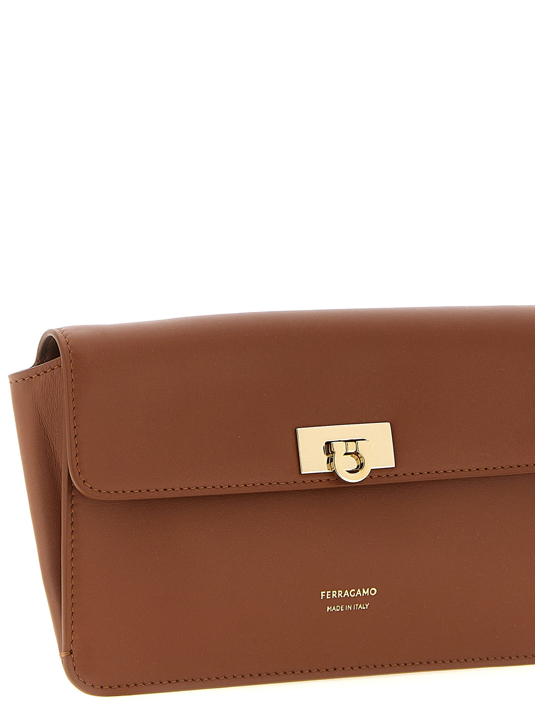 Ferragamo Harley Clutch - Brown | b1c8a89b4f5ff889fe80ae6f5cbb2a5389b30e0d
