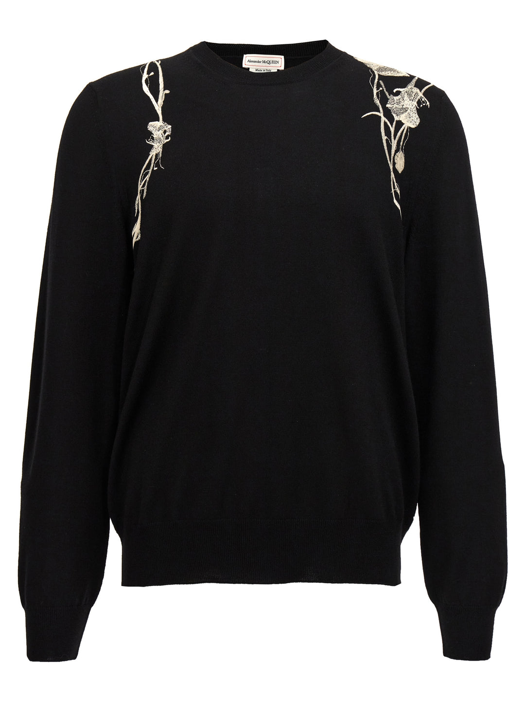 Embroidery Sweater Sweater, Cardigans White/Black