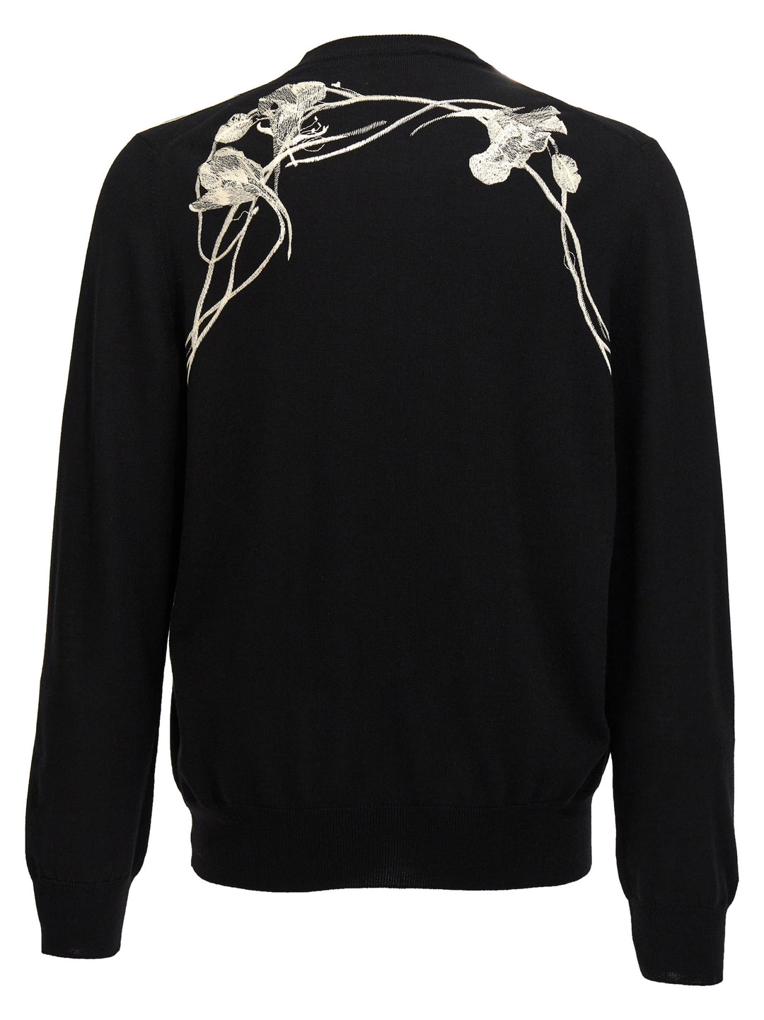 Embroidery Sweater Sweater, Cardigans White/Black