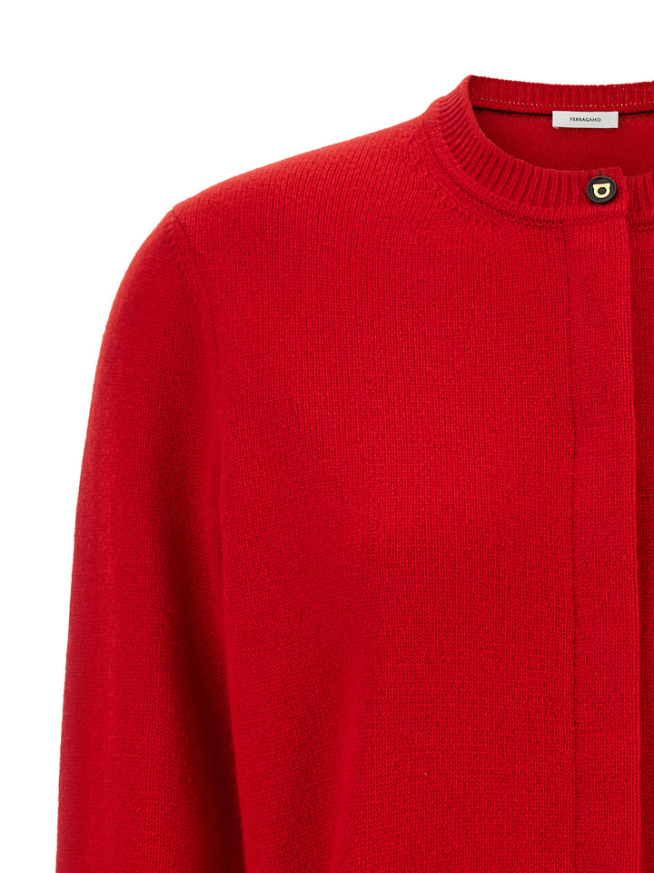 Ferragamo Belted Cardigan Sweaters and Cardigans - Red | b3ad7a4e09db12e2fb50a3b622fe154674f27877