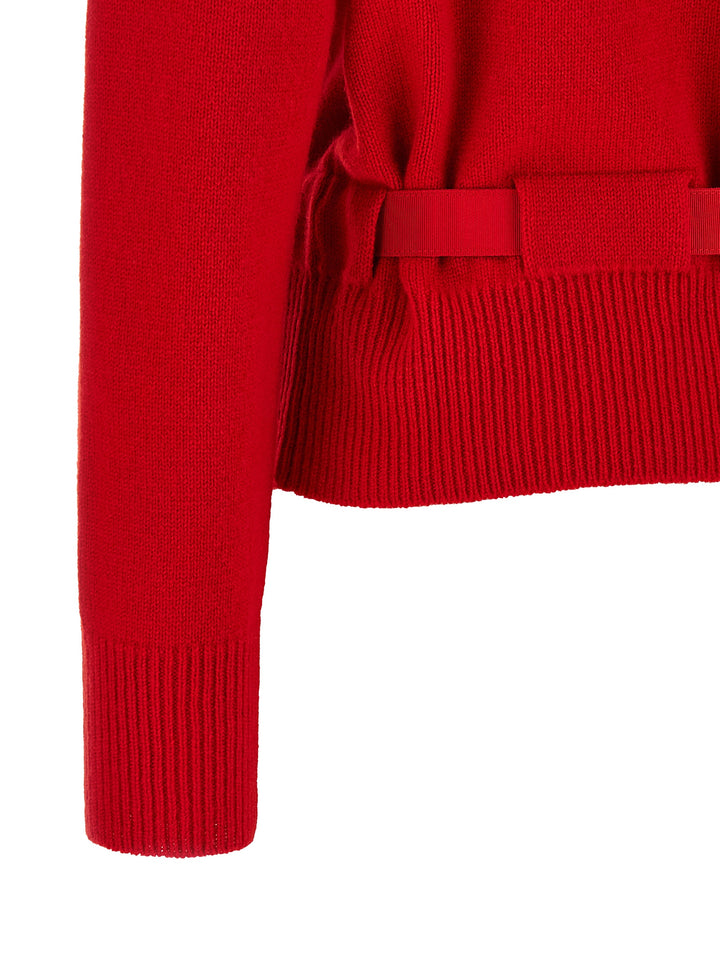 Ferragamo Belted Cardigan Sweaters and Cardigans - Red | 60a03736730e91ed9f8448aa9bd96f4840fbb3bf