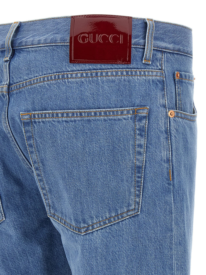 Gucci Turn Up Jeans - Blue | f7e37dbf2bac44a39bb157b5aa11ab29764e3cc9