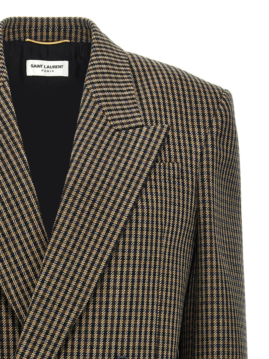 Vichy Double-Breasted Blazer Blazer And Suits Multicolor