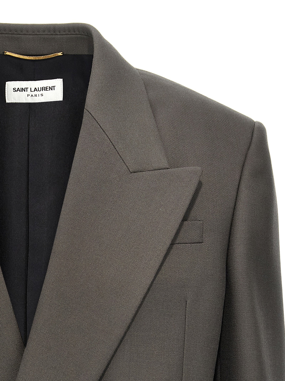 Gabardine Double-Breasted Blazer Blazer And Suits Gray