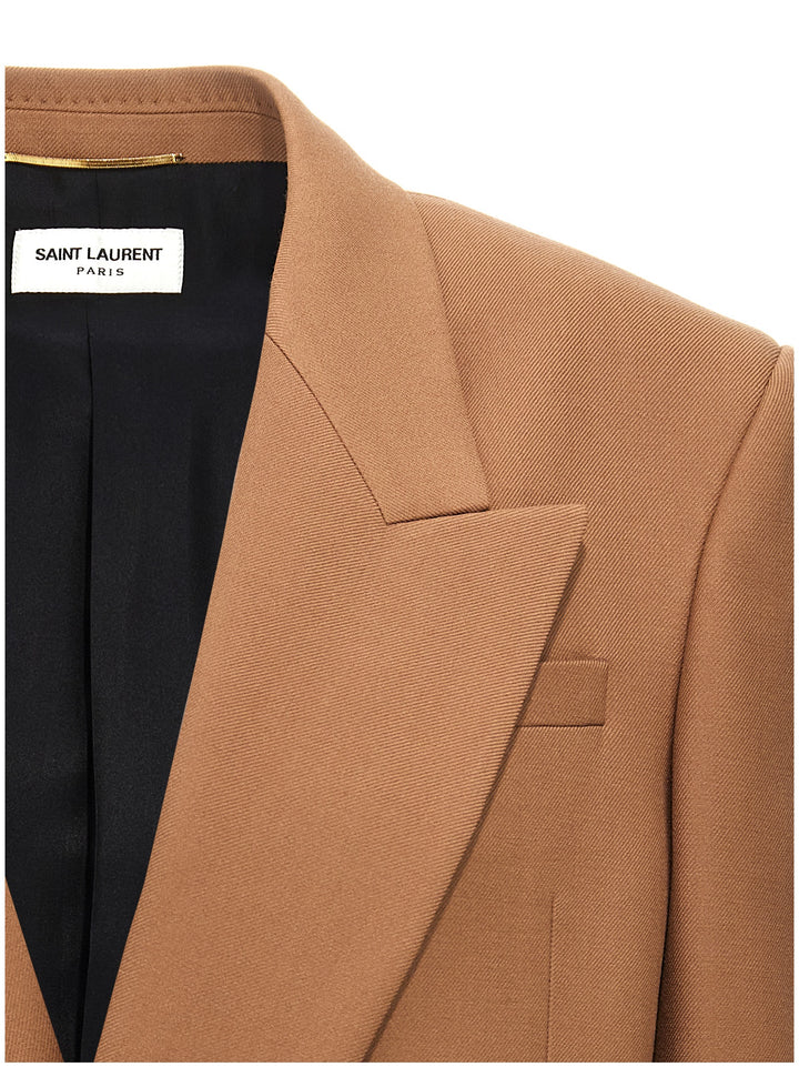 Gabardine Double-Breasted Blazer Blazer And Suits Beige