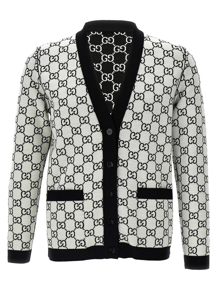 Gucci Gg Reversible Cardigan Sweaters and Cardigans - White/Black | bdbd4f2e598267d4da5fe3d58d66549c125d8ff2