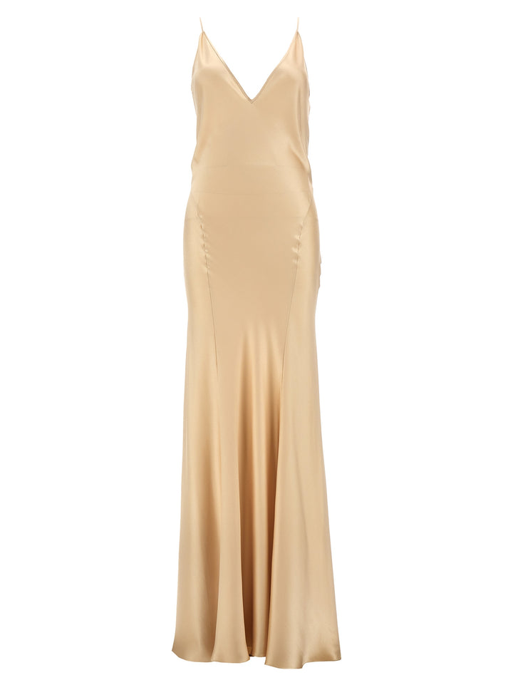 Satin Silk Dress Dresses Beige