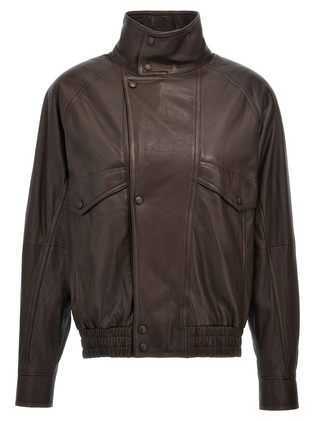 Leather Bomber Jacket Casual Jackets, Parka Brown